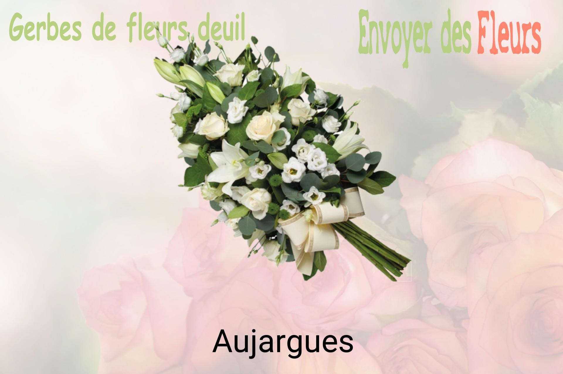 Gerbe de fleurs de deuil livrée à Aujargues